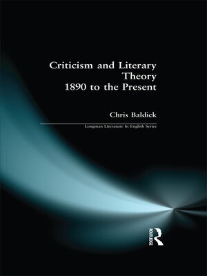 cover image of Criticism and Literary Theory 1890 to the Present